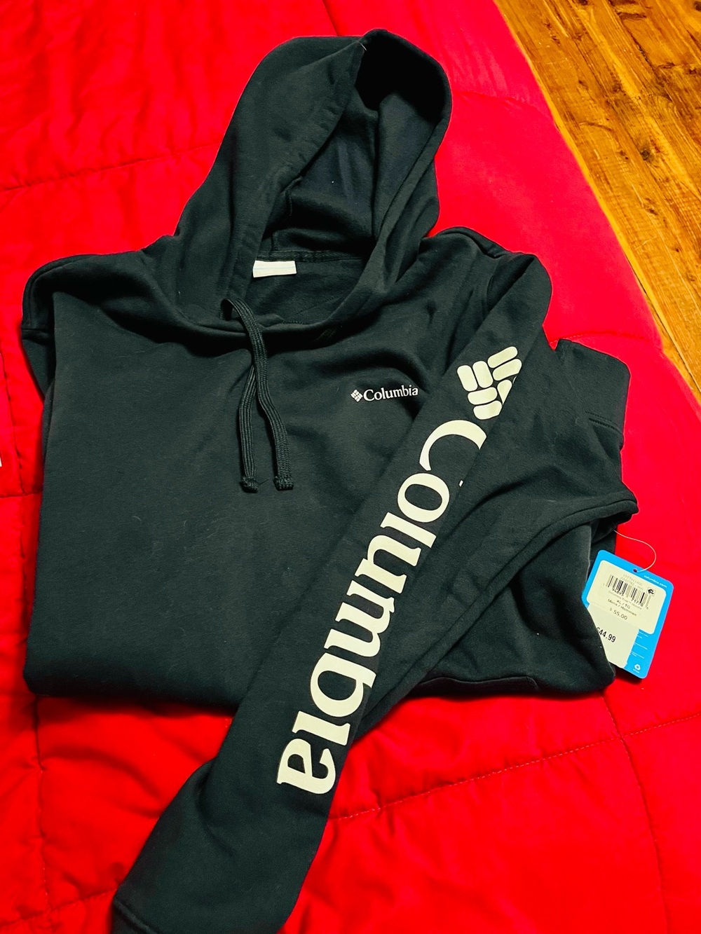Columbia Navy Pullover Hoodie with White Sleeve Logo